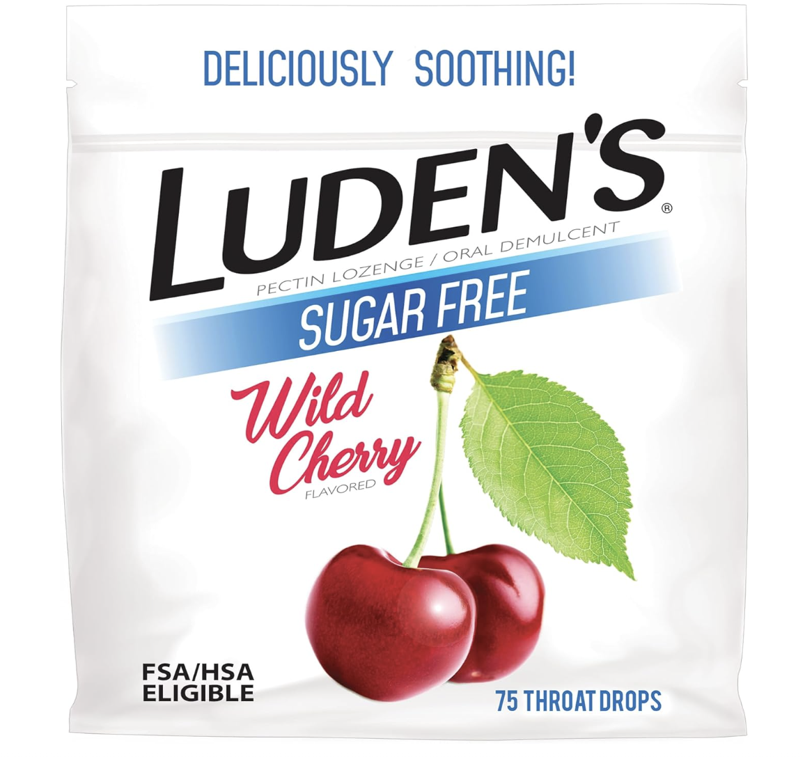 Kẹo ngậm giảm ho, khô rát họng Luden's Sugar Free hương Cherry